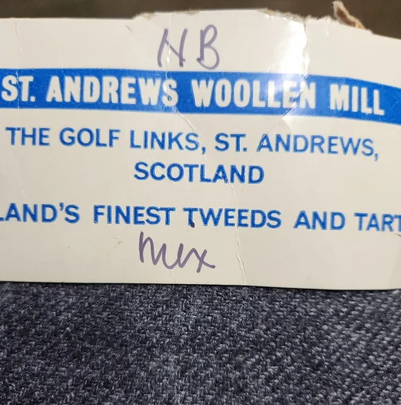 Vintage Scottish Tweed 1 Yard St Andrews Woollen Mill Charcoal Wool Fabric - Picture 6 of 8